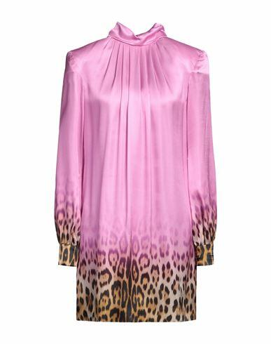 Roberto Cavalli Woman Mini dress Fuchsia Viscose, Silk Cover