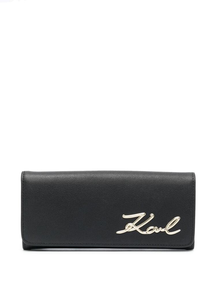 Karl Lagerfeld K/Signature logo-plaque wallet - Black Cover