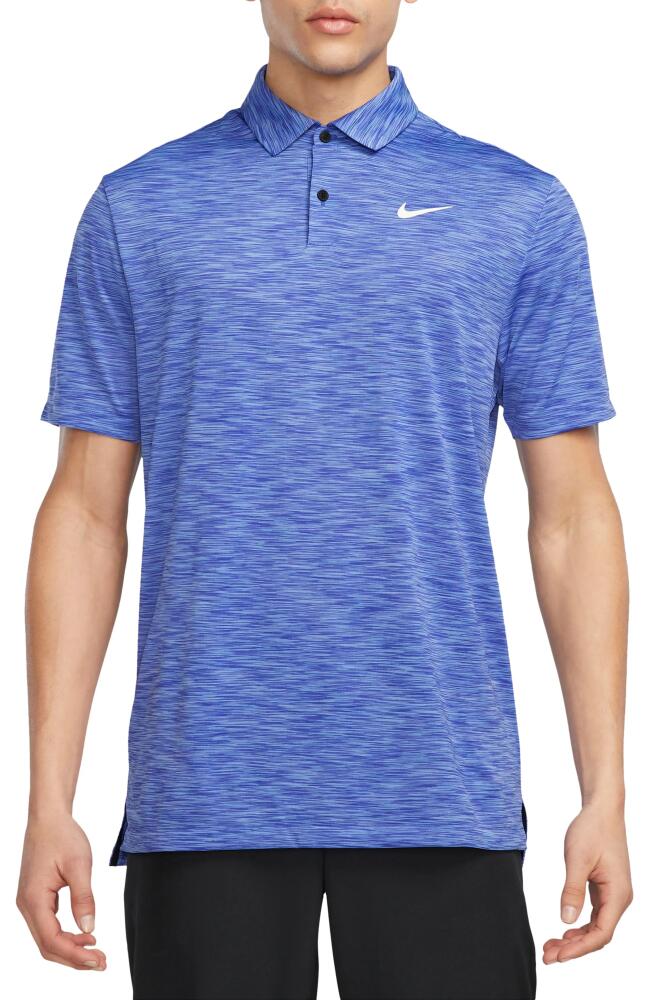 Nike Golf Dri-FIT Tour Space Dye Performance Golf Polo in Lapis/Polar/White Cover