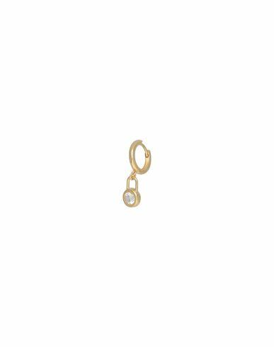 Kurshuni Padlock 5msingle Earring Woman Single Earring Gold 925/1000 Silver, Cubic zirconia Cover