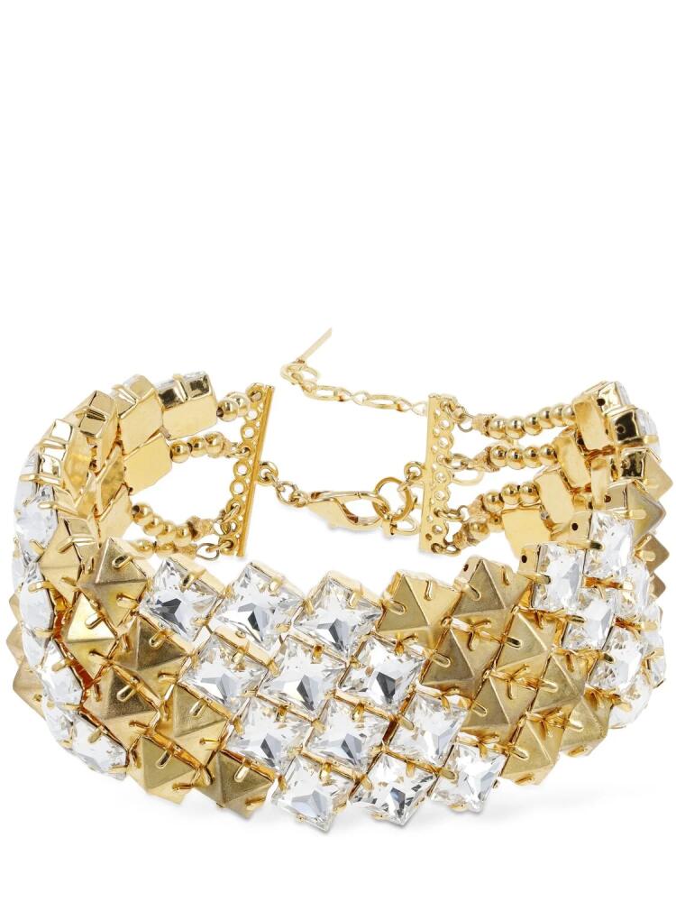 ALESSANDRA RICH Pyramid Crystal & Stud Choker Cover