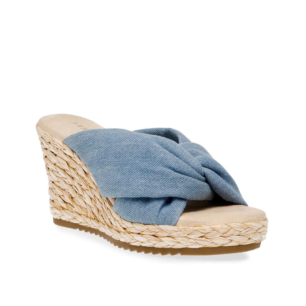 Anne Klein Weslite Wedge Sandal | Women's | Denim Blue Cover