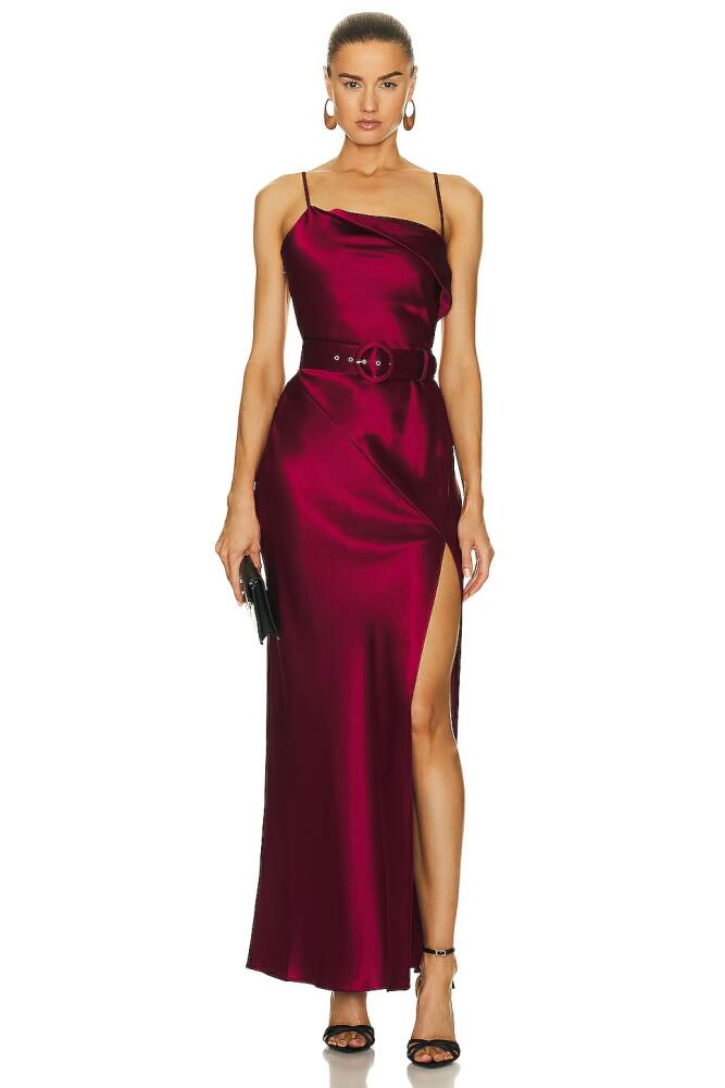 NICHOLAS Belira Cowl Neck Gown in Wine Cover