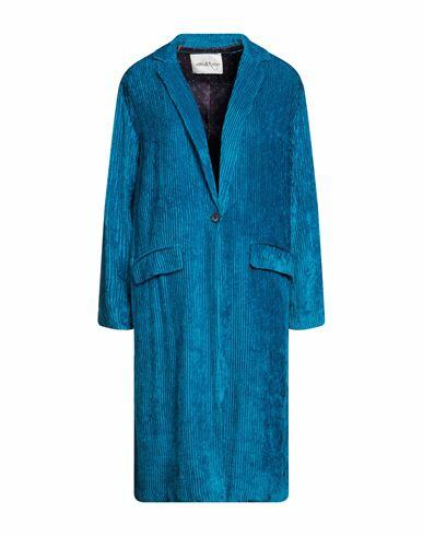 Ottod'ame Woman Overcoat & Trench Coat Azure Viscose Cover