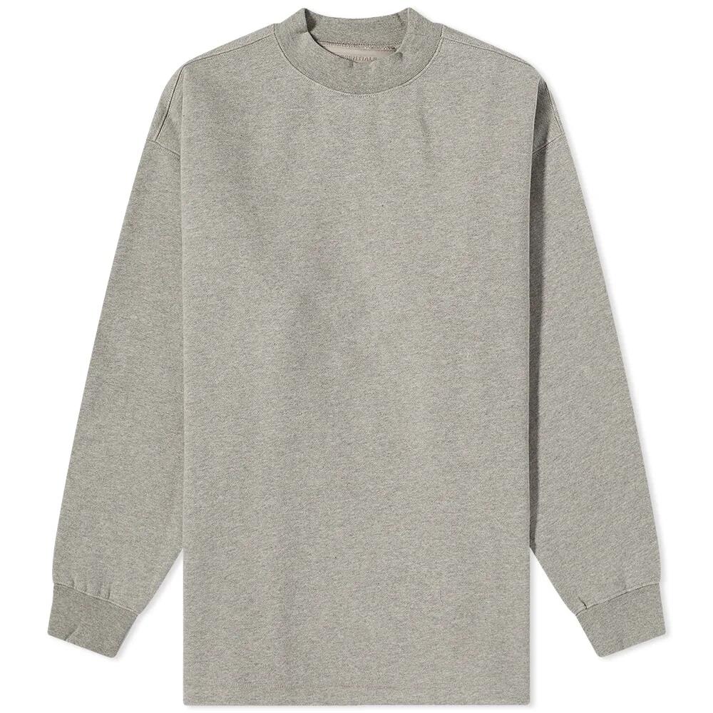 Fear of God ESSENTIALS Relaxed Back Logo Longsleeve T-Shirt in Dark Oatmeal Cover