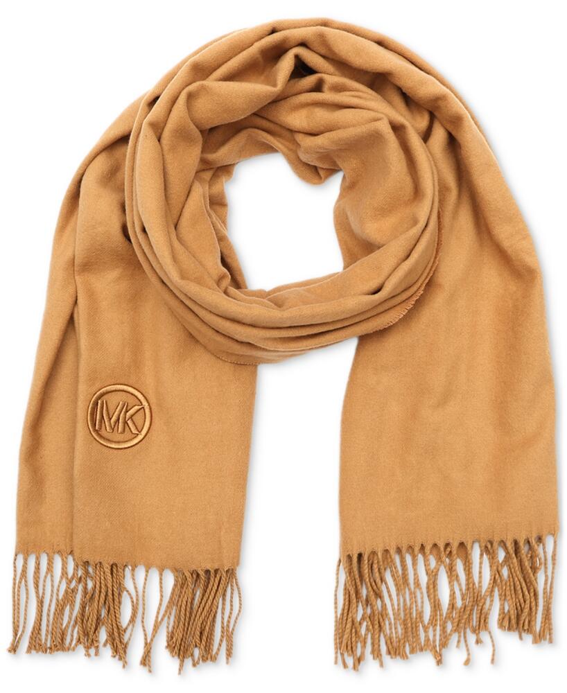 Michael Michael Kors Women's Embroidered Fringe Scarf - Dark Camel Cover