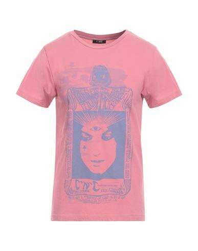 C'n'c' Costume National Man T-shirt Pastel pink Cotton, Elastane Cover