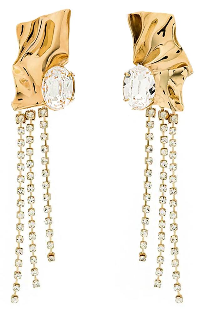 Sterling King Kiki Crystal Drop Earrings in Gold - Clear Cover