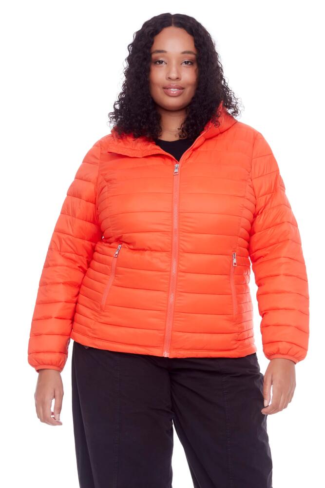 Alpine North YOHO PLUS SIZE - Vegan Down Lightweight Packable Puffer Jacket & Bag in Tangerine Cover