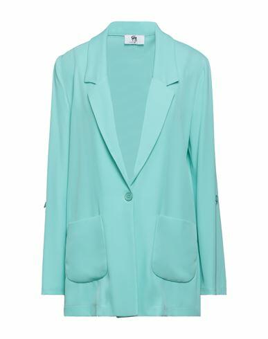 Gai Mattiolo Woman Blazer Turquoise Polyester, Elastane Cover