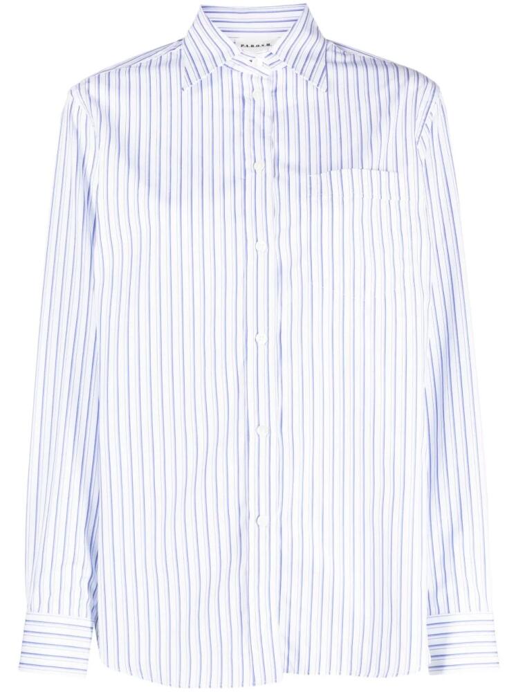 P.A.R.O.S.H. pinstriped cotton-poplin shirt - Blue Cover