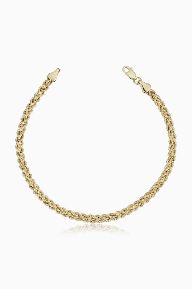 Oradina 14K Yellow Gold Roman Double Rope Bracelet Cover