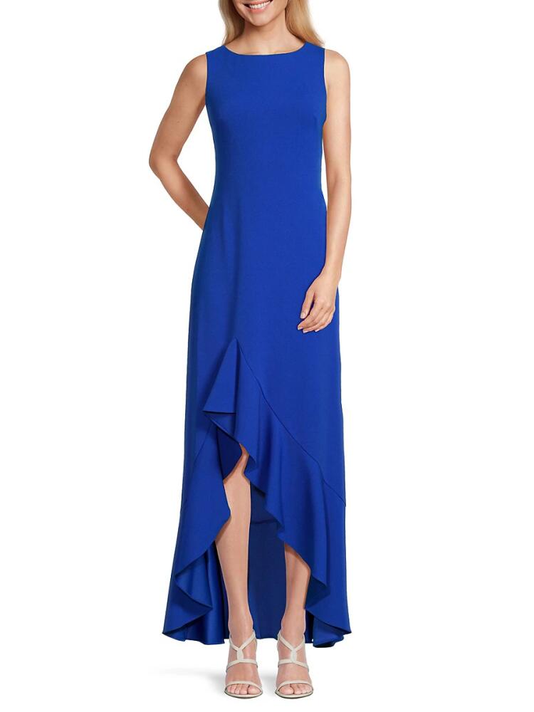 Vince Camuto Women's Ruffle High Low Gown - Cobalt Cover