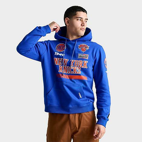 Pro Standard Men's New York Knicks NBA Fast Lane Fleece Hoodie in Blue/Royal Cover