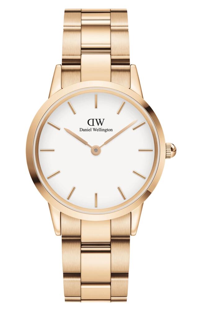 Daniel Wellington Iconic Bracelet Watch, 32mm in Eggshell White/Rose Gold Cover