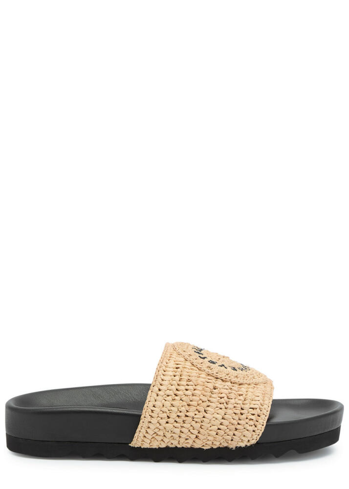 Stella Mccartney Elyse Logo Raffia and Rubber Sliders - Natural Cover