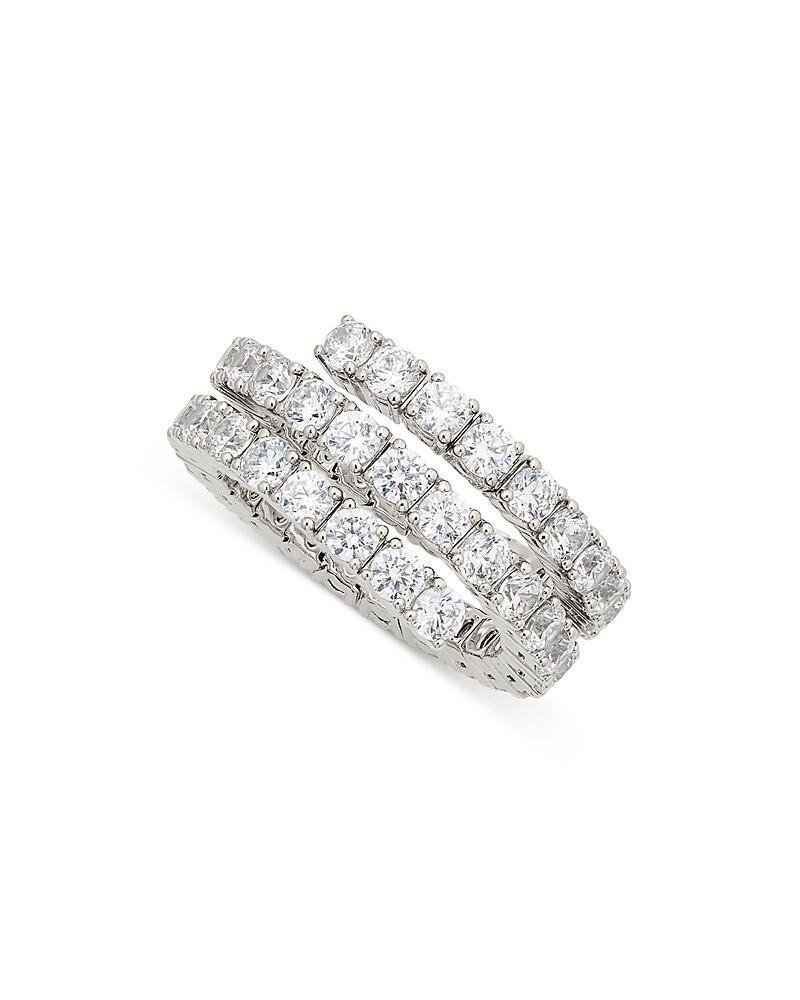 Nadri Cubic Zirconia Flex Wrap Ring in Rhodium Plated Cover