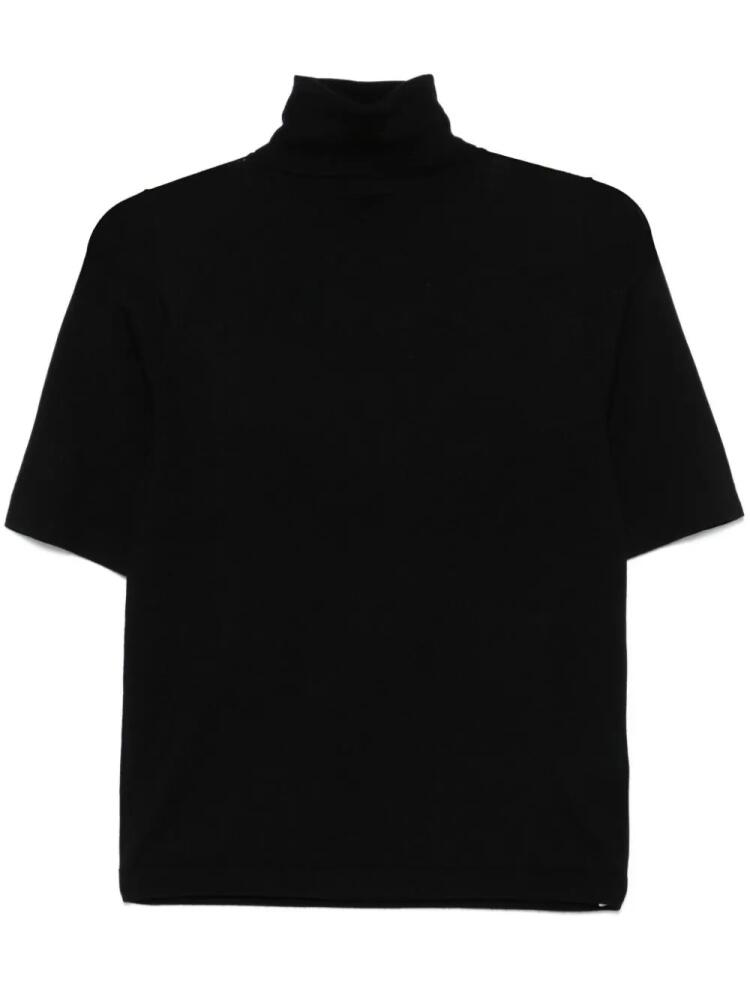 Allude merino-wool knitted top - Black Cover