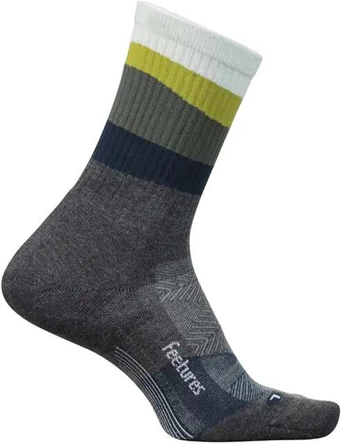 Feetures Trail Max Cushion Mini Crew (Ascent Gray) Crew Cut Socks Shoes Cover