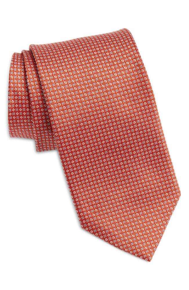 David Donahue Neat Silk Tie in Orange Cover