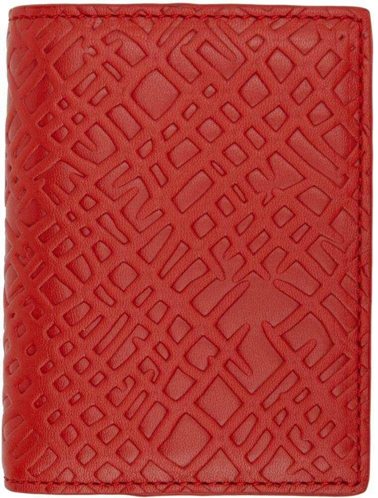 COMME des GARÇONS WALLETS Red Embossed Roots Bifold Card Holder Cover