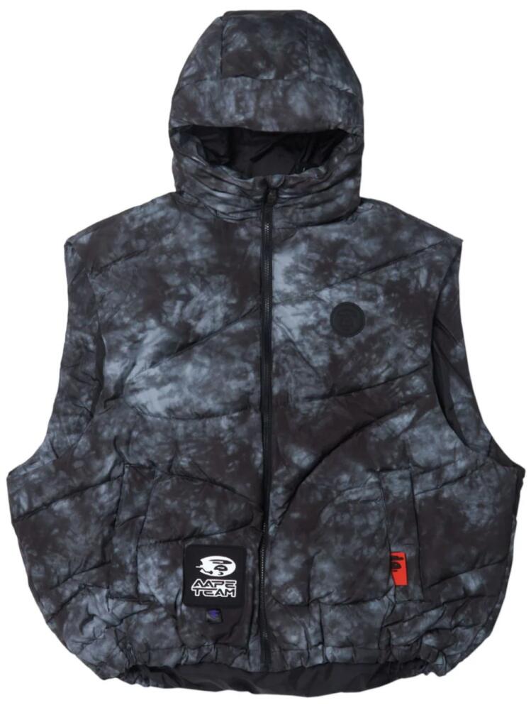 AAPE BY *A BATHING APE® marble-pattern zip-up vest - Black Cover