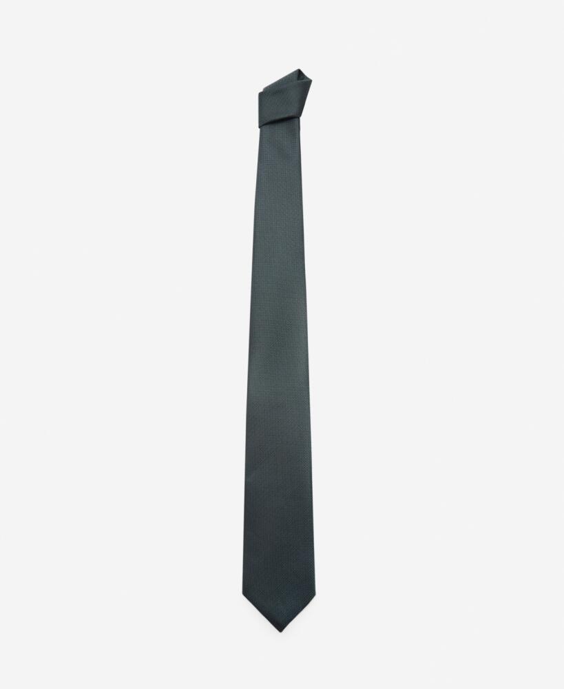 Mango Men's Crease-Resistant Structured Tie - Dark Green Cover