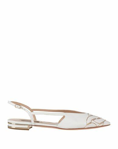 Casadei Woman Ballet flats White Leather Cover