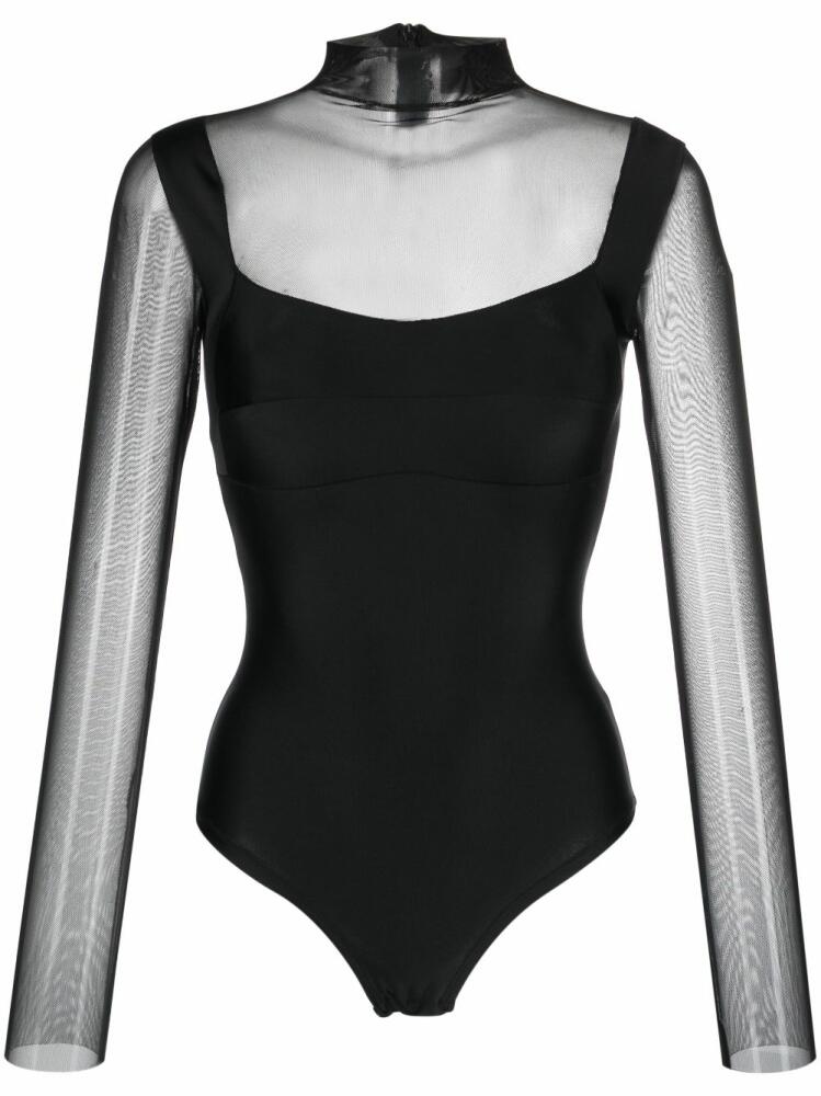 Atu Body Couture long sheer-sleeved bodysuit - Black Cover