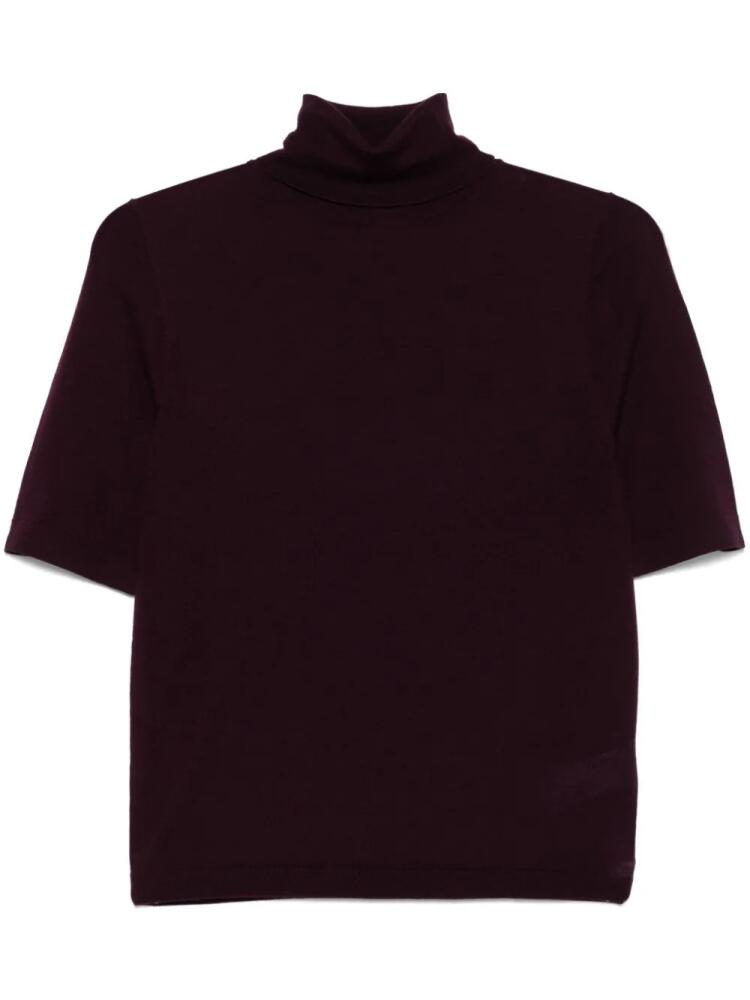 Allude merino-wool knitted top - Red Cover