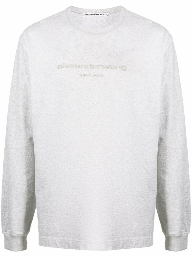 Alexander Wang glitter-effect long-sleeve T-shirt - Grey Cover