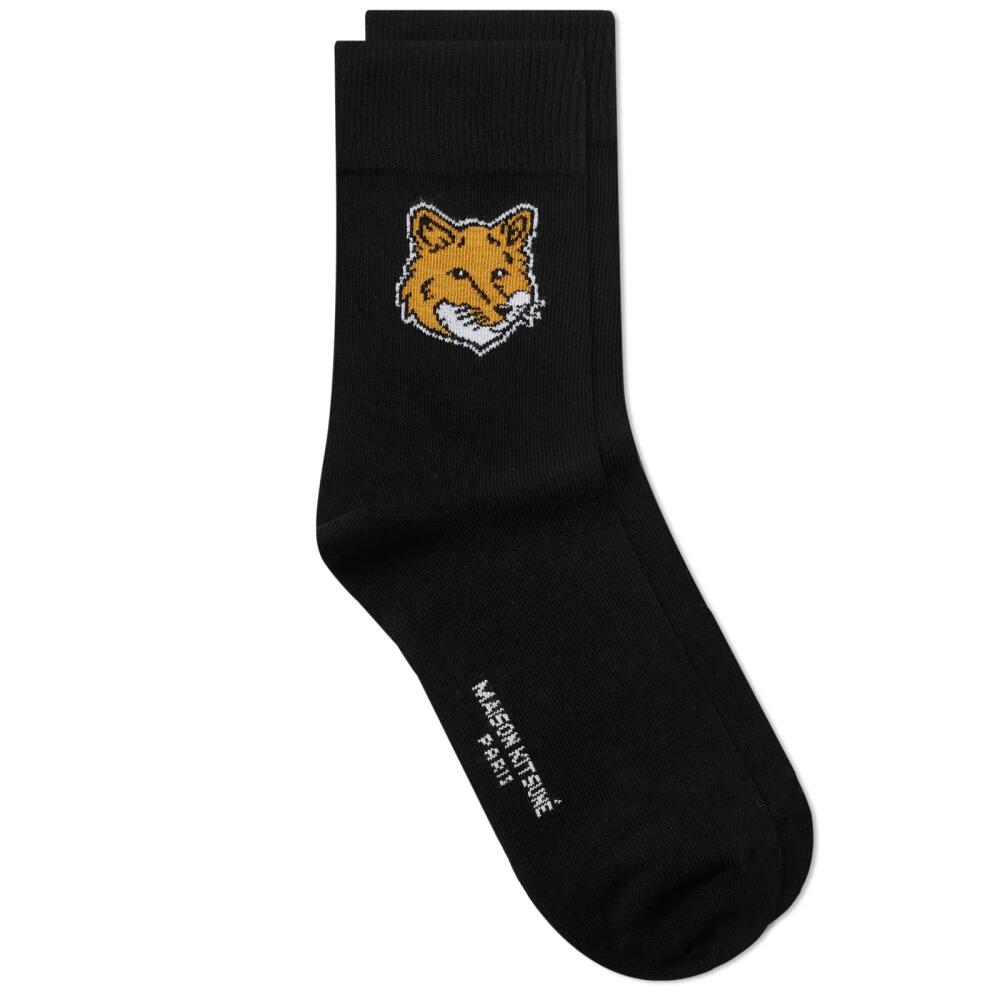 Maison Kitsuné Men's Fox Head Socks in Black Cover