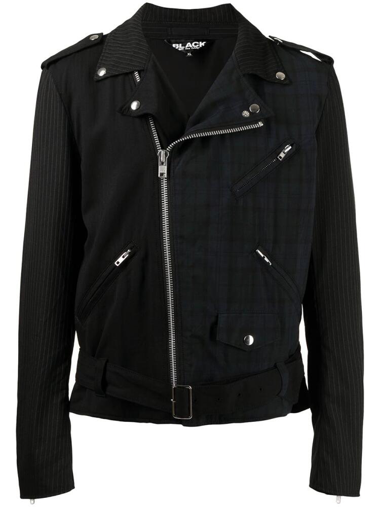 Black Comme Des Garçons tartan check pattern biker jacket Cover