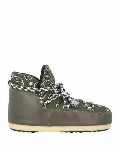 Alanui X Moon Boot Man Ankle boots Military green Textile fibers Cover