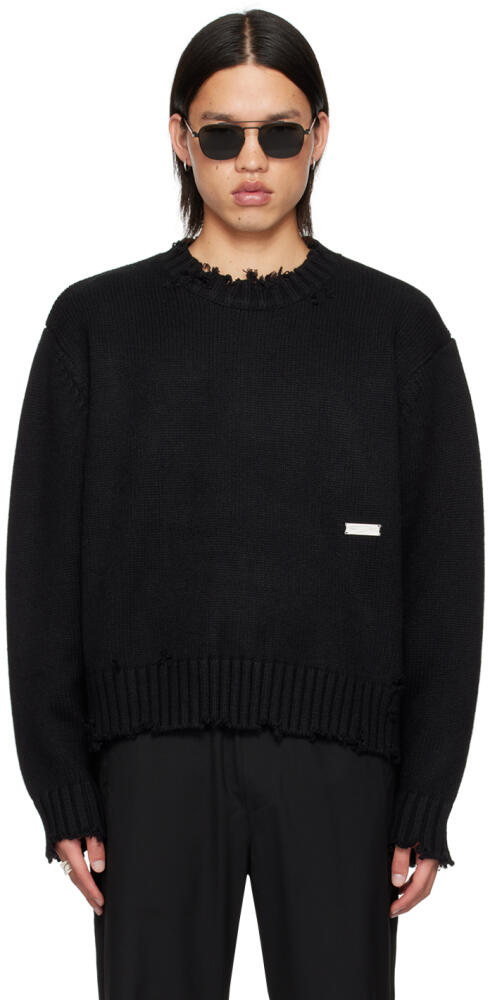 C2H4 Black Distressed Sweater Cover