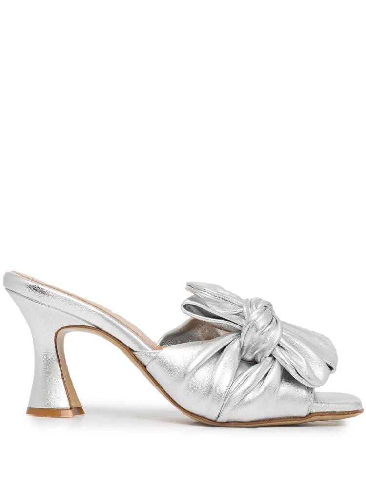 Madison.Maison bow-detail mules - Silver Cover