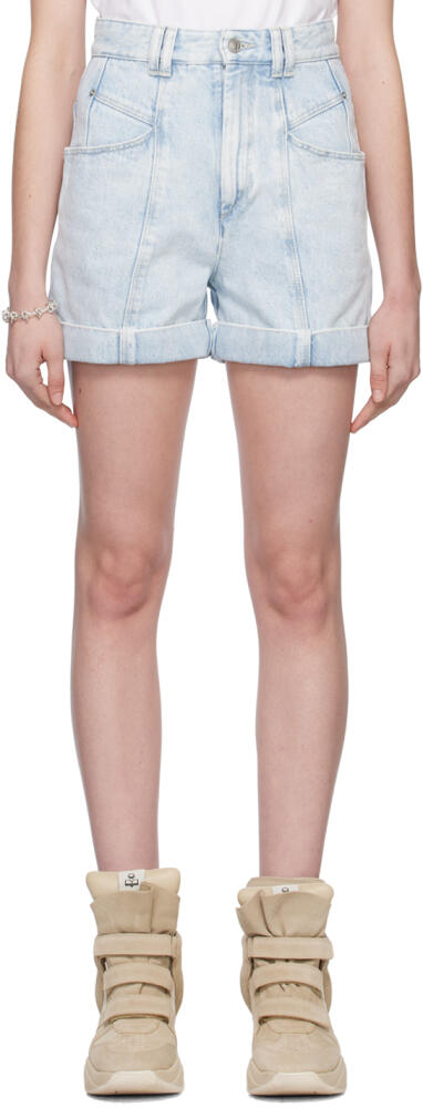 Isabel Marant Blue Vetanio Denim Shorts Cover