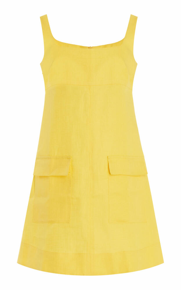 BONDI BORN - Varenna Organic Linen Mini Dress - Yellow Cover