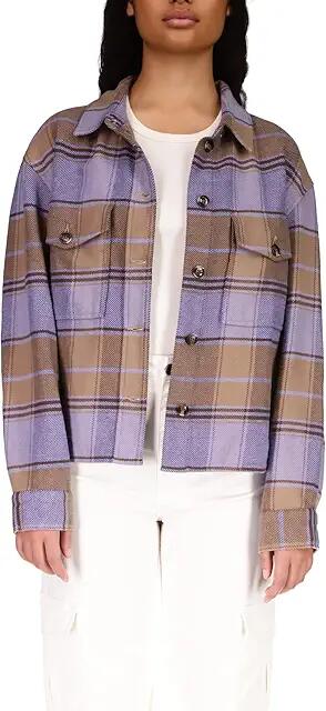 Sanctuary Startstruck Shacket (Violet Plaid) Women's Clothing Cover