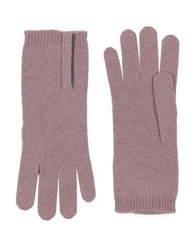 Brunello Cucinelli Woman Gloves Pastel pink Cashmere, Brass Cover