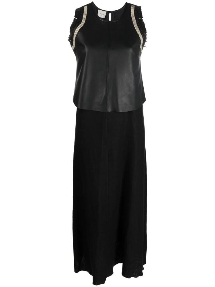 Alysi leather-top long dress - Black Cover