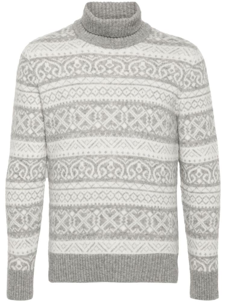 Eleventy patterned-jacquard sweater - Grey Cover