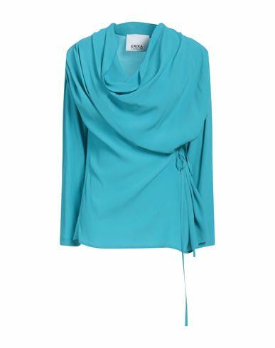 Erika Cavallini Woman Top Azure Acetate, Silk Cover