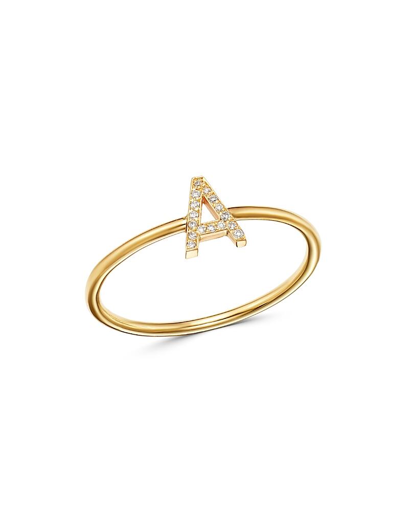 Zoe Lev 14K Yellow Gold Initial Diamond Ring Cover