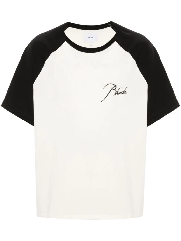 RHUDE logo-embroidered raglan T-shirt - Neutrals Cover