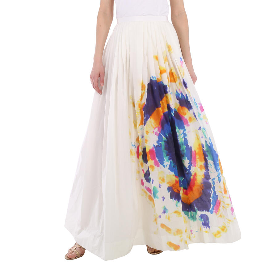 Burberry Tie-dye Print Maxi Skirt In Multi-bright Blue Cover