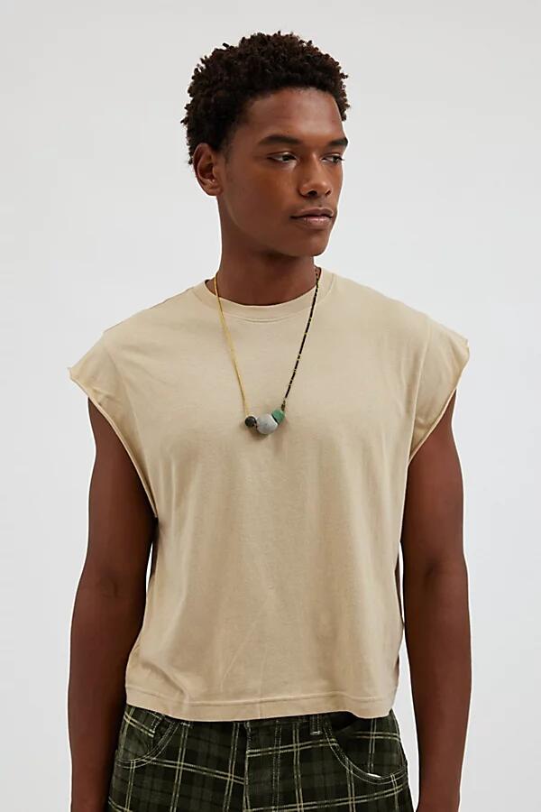 BDG Grayson Solid Cutoff Muscle Tee in Tan Cover