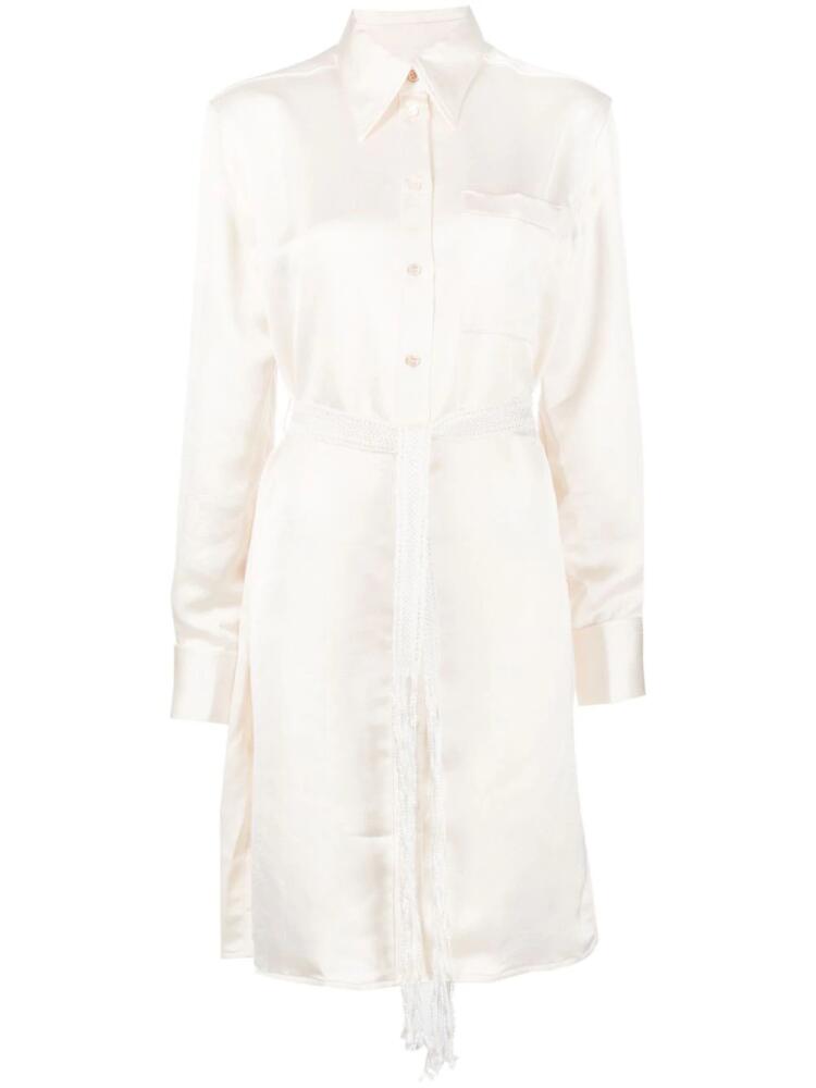 Wales Bonner long-sleeve shirt dress - Neutrals Cover