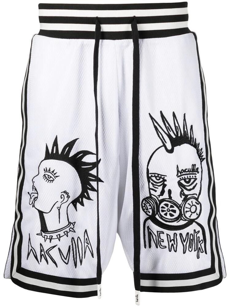 Haculla Face Off print basketball shorts - White Cover