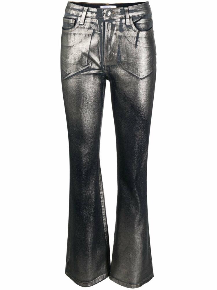 Madison.Maison metallic-effect laminated jeans - Silver Cover